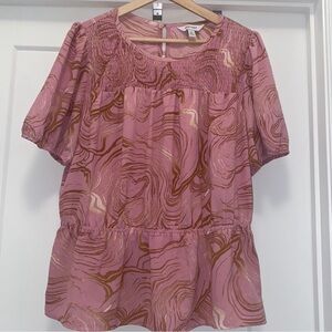 NINE WEST Mauve, Cream, and Brown Top - Size XL